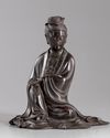 A CHINESE BRONZE FIGURE OF GUANYIN, QING DYNASTY