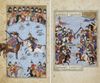 TWO SCENES OF SHAHNAMA MINIATURE ON PAPER, PERSIA 17TH CENTURY