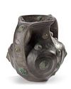 A LARGE CHINESE BURNISHED GRAY POTTERY AMPHORA, HAN DYNASTY (206 BC- 220 AD)