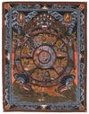 A THANGKA DEPICTING THE WHEEL OF LIFE (BHAVACAKRA), TIBET, LATE 19TH CENTURY