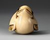A JAPANESE IVORY NETSUKE OF THE SHAPE OF A SPARROW, SECOND HALF 19TH CENTURY