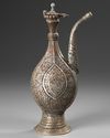 A COPPER INLAID ENGRAVED METAL EWER, 19TH-20TH CENTURY