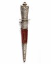 AN OTTOMAN DAGGER WITH SILVER PRECIOUS STONE INLAID HILT, OTTOMAN TURKEY, 18TH CENTURY