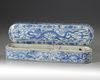 A CHINESE BLUE AND WHITE PEN BOX AND COVER FOR THE ISLAMIC MARKET, CHINA, 20TH CENTURY