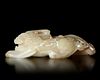 A CREAMY WHITE 'RUI SHOU' AUSPICIOUS BEAST, CHINA, HAN DYNASTY (206 BC-220 AD)
