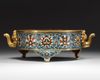 A CHINESE CLOISONNE ENAMEL TRIPOD CENSER, QING DYNASTY (1644-1911)