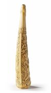 A MUGHAL IVORY POWDER HORN, INDIA, 17TH-18TH CENTURY