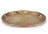 A QAJAR BRASS ENGRAVED TRAY, PERSIA, 19TH CENTURY