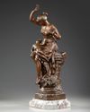 A BRONZE STATUE, AUGUSTE DEWEVER, LATE 19TH CENTURY