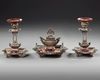 AN ORIENTAL INKWELL SET, 19TH CENTURY