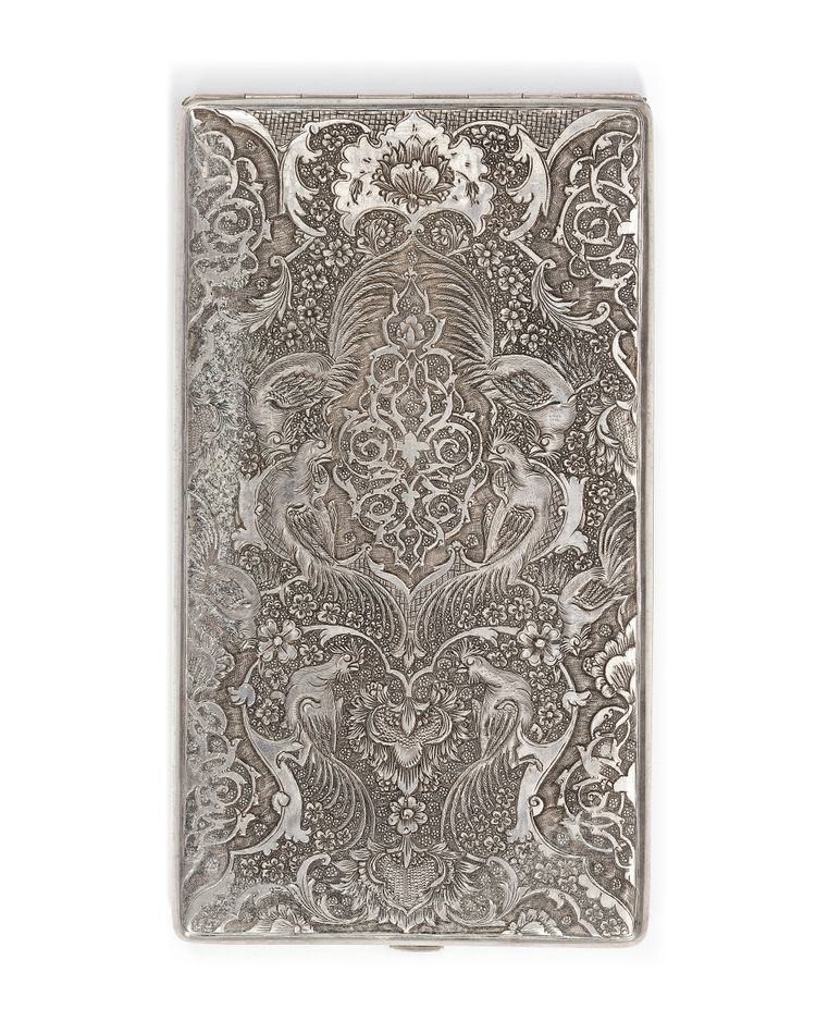 A PERSIAN SILVER BOX, 19TH CENTURY