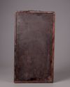A Chinese black-lacquered wood inscribed 'bamboo and rocks' panel