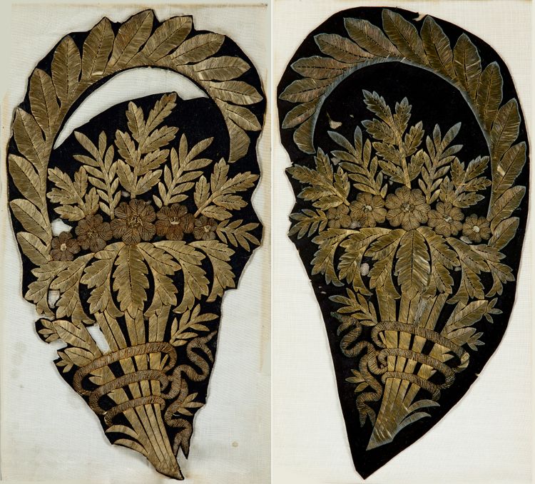 A PAIR OF OTTOMAN GILT EMBROIDERED KISWA PANELS, 19TH CENTURY