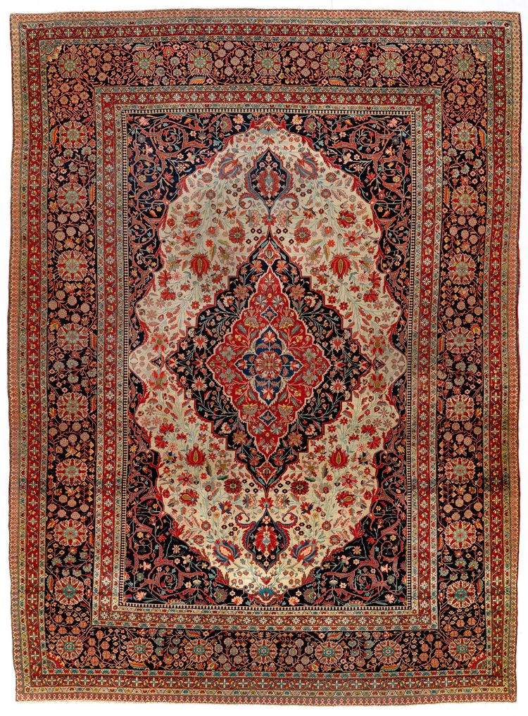 A KASHAN MOHTESEM CARPET, LATE 19TH CENTURY