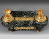 A FRENCH 'EMPIRE STYLE' INKWELL IN GILT BRONZE, 19TH CENTURY