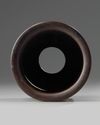 A Chinese precious object-inlaid hongmu 'crane' brush pot, bitong