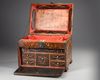 A PERSIAN WOODEN CHEST WITH DRAWERS, CIRCA 1800