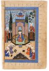SA'ADI AND THE WISE MEN, PROBABLY FROM THE BUSTAN'E SA'ADI, SAFAVID, PERSIA, LATE 16TH CENTURY