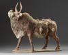 A Chinese painted pottery bull