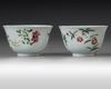 A pair of small Chinese famille rose bowls
