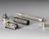 THREE OTTOMAN SILVER PIERCED SCROLL CASES, 19TH CENTURY