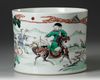 A CHINESE FAMILLE VERTE BRUSH POT, QING DYNASTY (1644-1911)