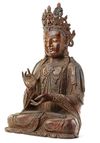 A LARGE CHINESE HEAVILY CAST BRONZE GUANYIN, CHINA, 19TH CENTURY
