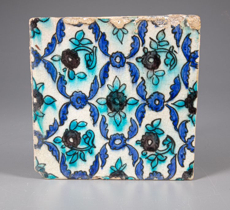 AN OTTOMAN IZNIK POTTERY TILE, DAMASCUS, 18TH CENTURY