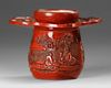 A RED LACQUER VESSEL, CHINA, QING DYNASTY  (1644–1912)
