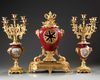 A FRENCH CLOCK SET, LATE 19TH CENTURY