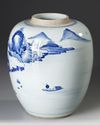 A CHINESE BLUE AND WHITE GINGER JAR, QING DYNASTY (1644-1911)