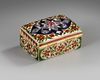 AN INDIAN, JAIPUR, RAJASTHAN ENAMEL, POLKI DIAMOND AND RUBY BOX, FIRST HALF OF THE 20TH CENTURY
