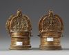 Two Hindu oil lamps