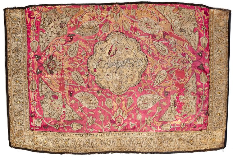 AN OTTOMAN EMBROIDERED PANEL, 19TH-EARLY 20TH CENTURY