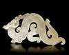 A LIGHT GREEN JADE 'S' DRAGON PENDANT, CHINA, HAN DYNASTY (206 BC-220 AD)