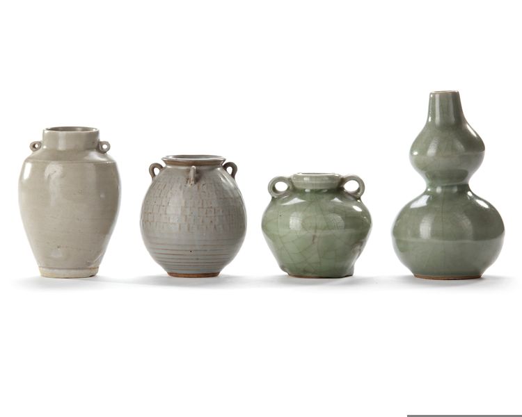 FOUR CHINESE PORCELAIN JARS, YUAN DYNASTY