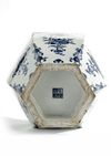 A Chinese blue and white hexagonal vase