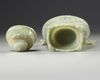 A Chinese pale celadon jade vase and cover