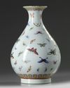 A Chinese famille rose 'butterflies' pear-shaped vase, yuhuchunping