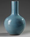 A CHINESE BLUE-GROUND CRACKLE-GLAZED BOTTLE VASE, CHINA, 19TH-20TH CENTURY