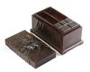 A CHINESE ZITAN, HONGMU AND SOFTWOOD-INLAID BOOK-SHAPED BOX AND COVER, CHINA, 19TH CENTURY