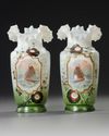 A PAIR OF FRENCH OPALINE VASES, 19TH CENTURY