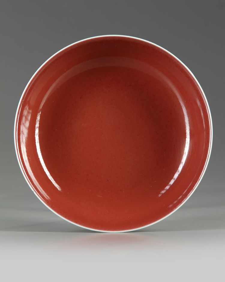 A Chinese copper-red glazed dish