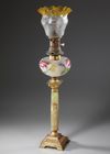A GILT BRONZE  FRENCH KEROSENE LAMP, NAPOLEON III PERIOD, LATE 19TH CENTURY