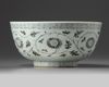 A Chinese blue and white 'scrolling lotus' bowl
