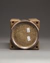 A Chinese crackle-glazed square vase, cong
