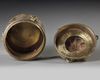 A PERSIAN SILVER AND COPPER INLAID BRONZE INKWELL, KHURASSAN STYLE, 19TH-20TH CENTURY