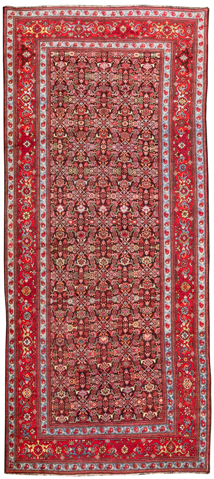 A PERSIAN MALAYER KELLEGI CARPET WITH HERATI DESIGN, 19TH CENTURY