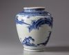 A Japanese blue and white Arita jar