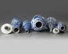 A group of five Chinese blue and white vases